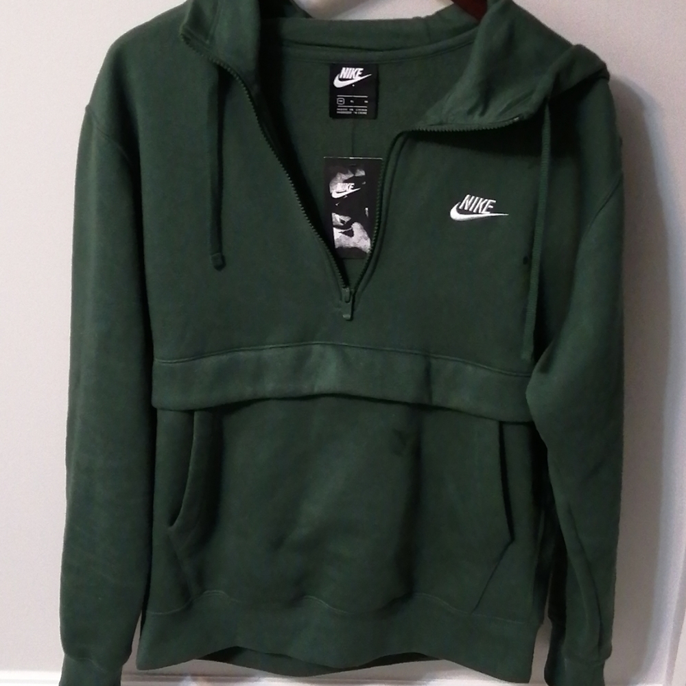 New Nike hoodie. Green.  With stains.